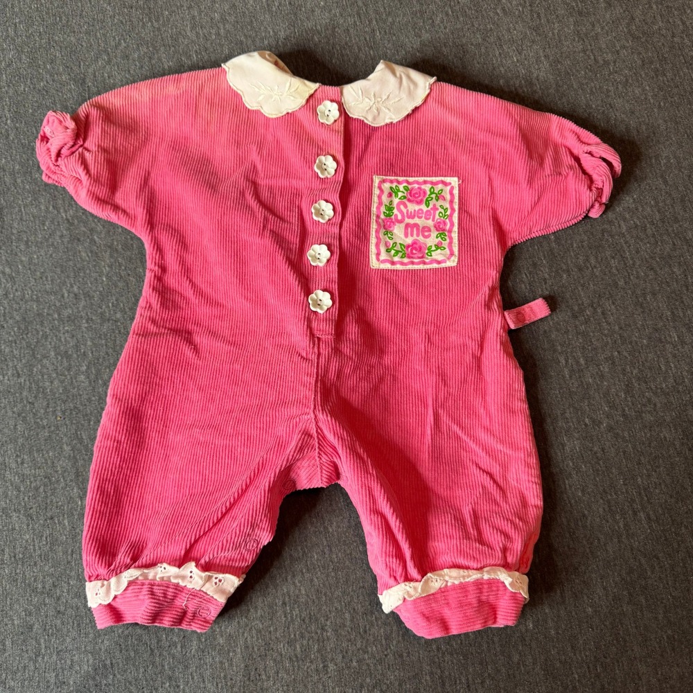 1980s Hopscotch‎ Baby Corduroy Romper Jumpsuit Snaps 0 6 Months Vintage Sweet Me